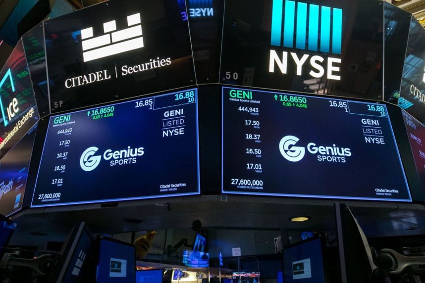 Genius Sports NYSE display sign