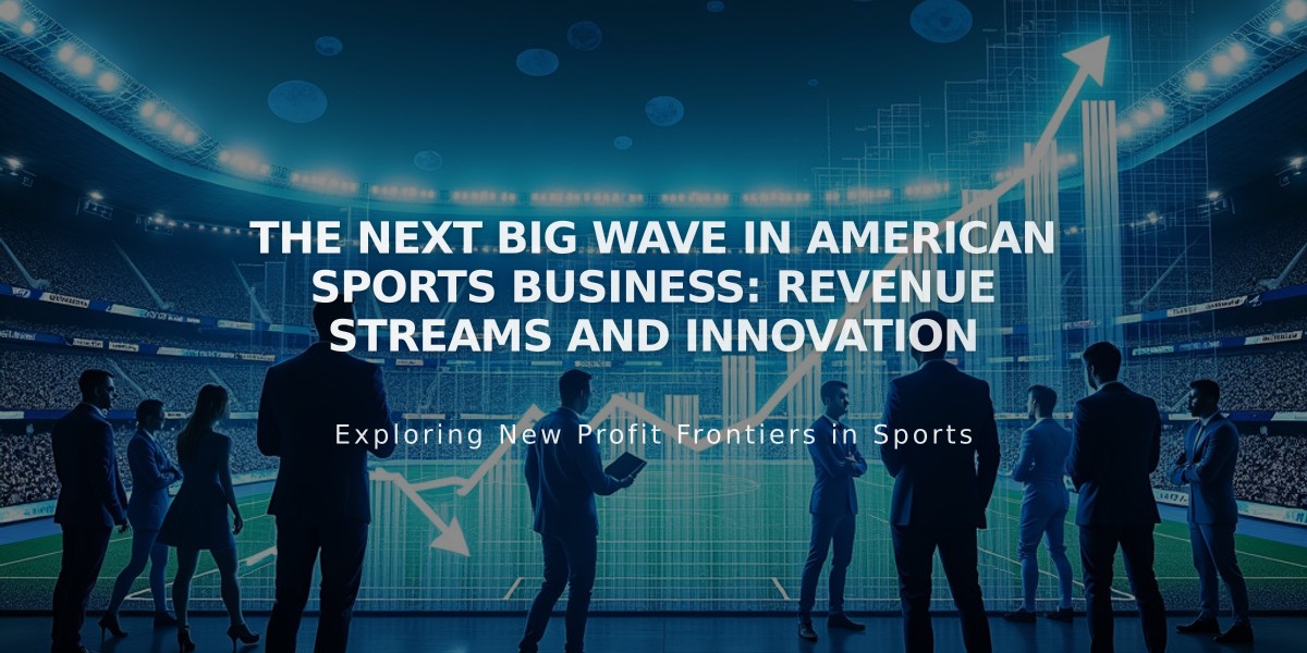 The Next Big Wave in American Sports Business: Revenue Streams and Innovation