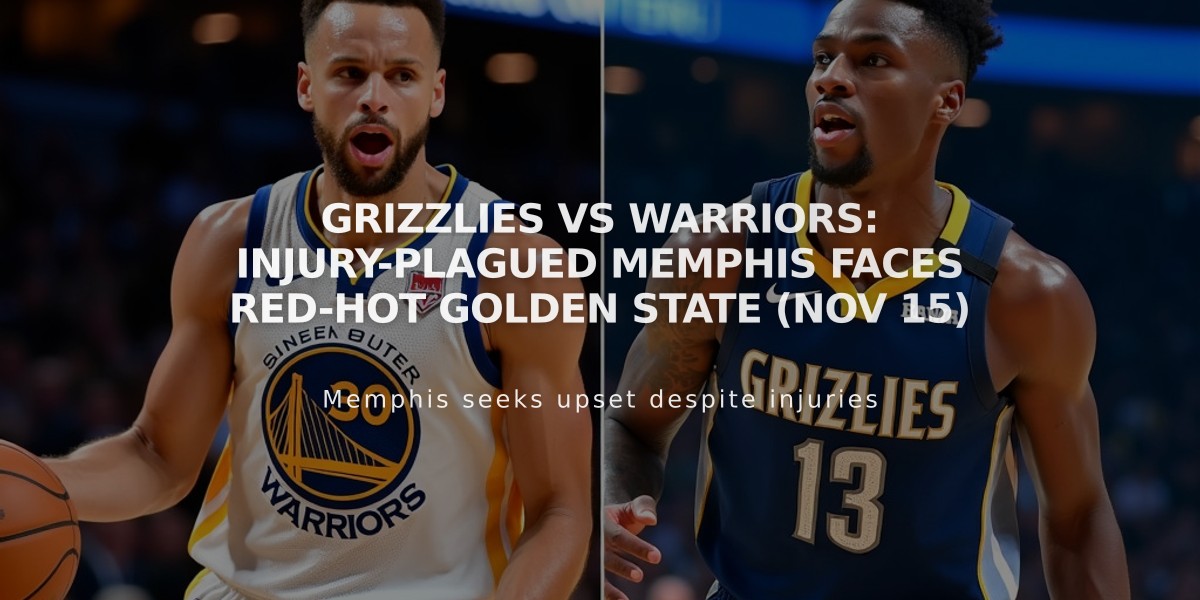 Grizzlies vs Warriors: Injury-Plagued Memphis Faces Red-Hot Golden State (Nov 15)