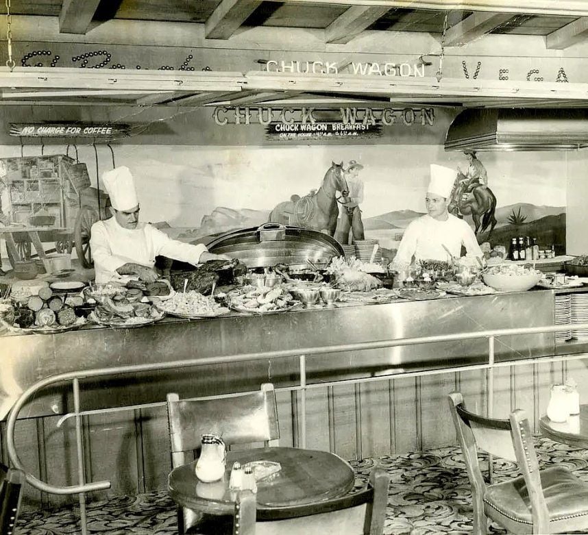 Chuck Wagon buffet counter at UNLV