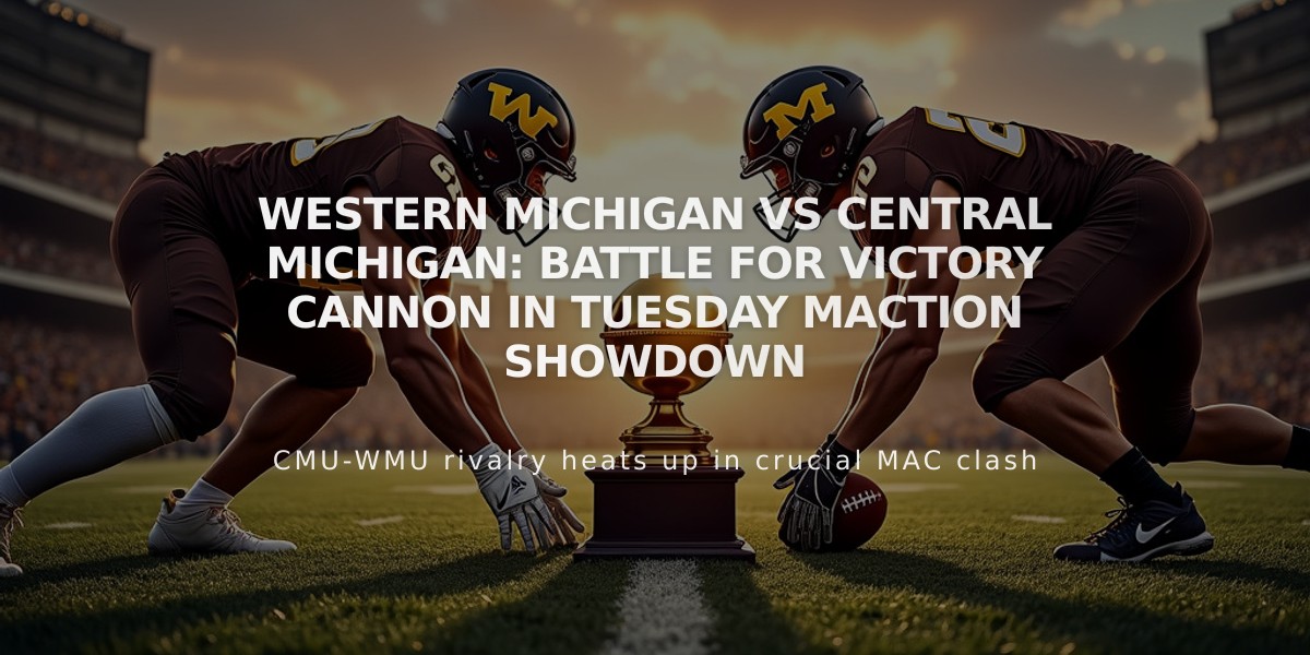 Western Michigan vs Central Michigan: Battle for Victory Cannon in Tuesday MACtion Showdown