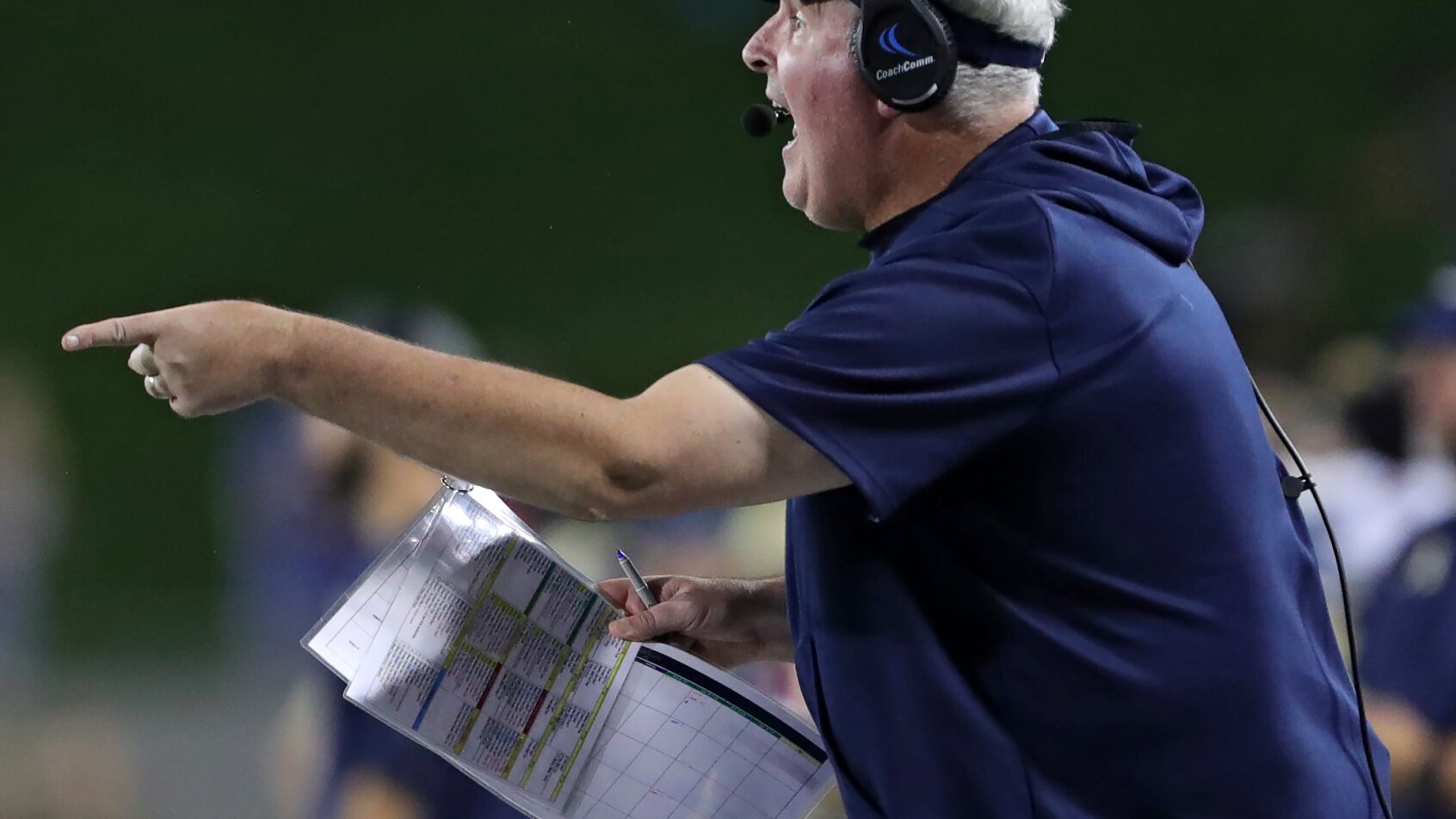 Coach yelling during Michigan football game