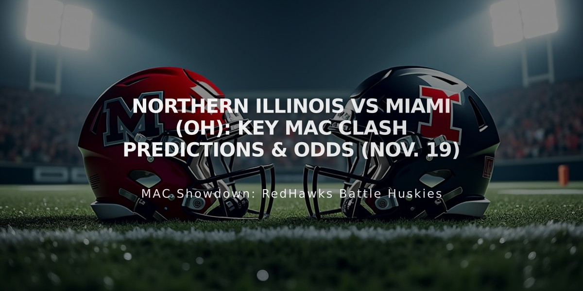 Northern Illinois vs Miami (OH): Key MAC Clash Predictions & Odds (Nov. 19)