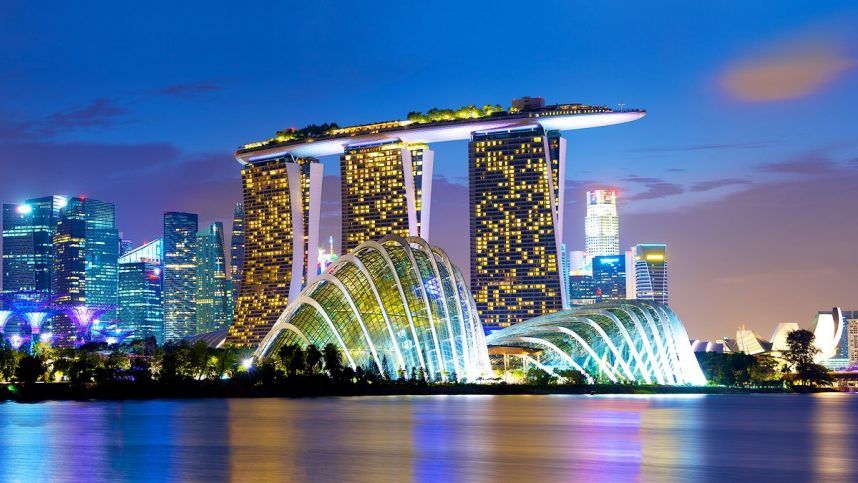 Marina Bay Sands hotel at night