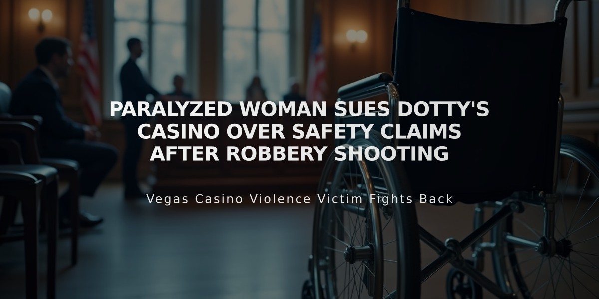 Paralyzed Woman Sues Dotty's Casino Over Safety Claims After Robbery Shooting