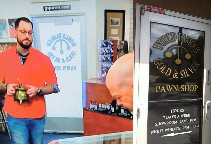 Man from Pawn Stars examining jewelry