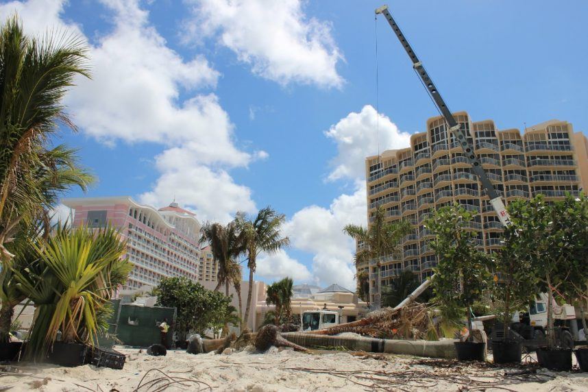 Construction crane at Baha Mar resort