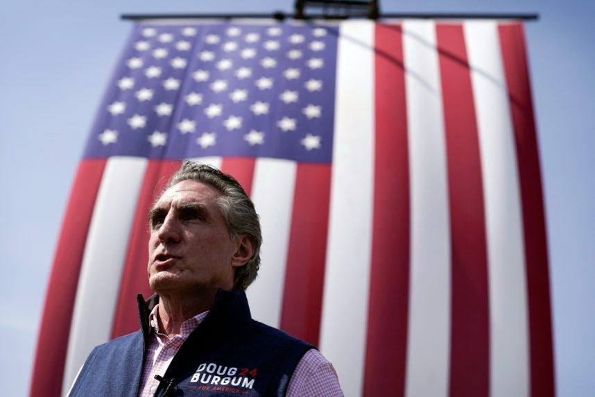 Doug Burgum speaks at campaign event