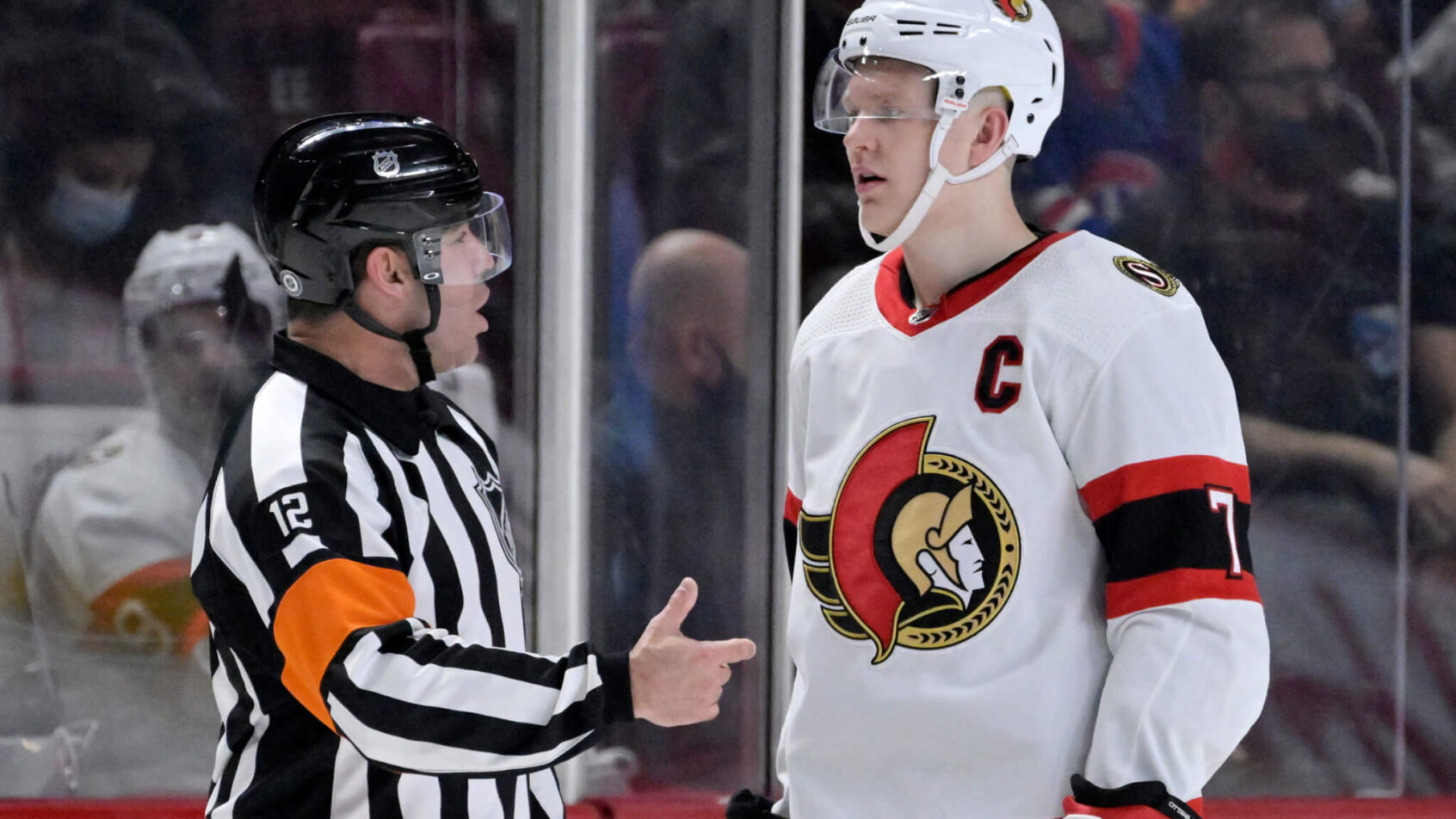 NHL player disputes referee's call