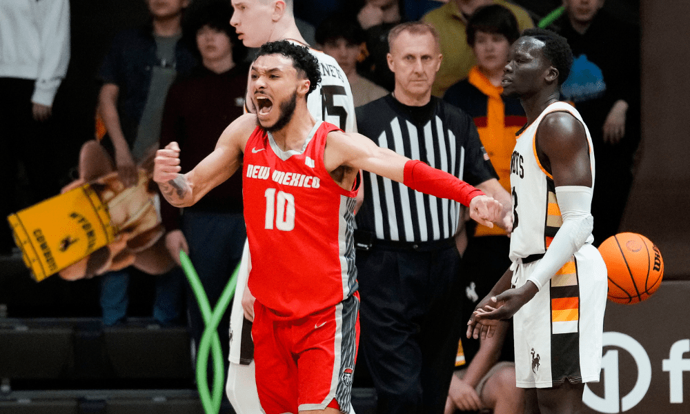 Basketball player in red jersey