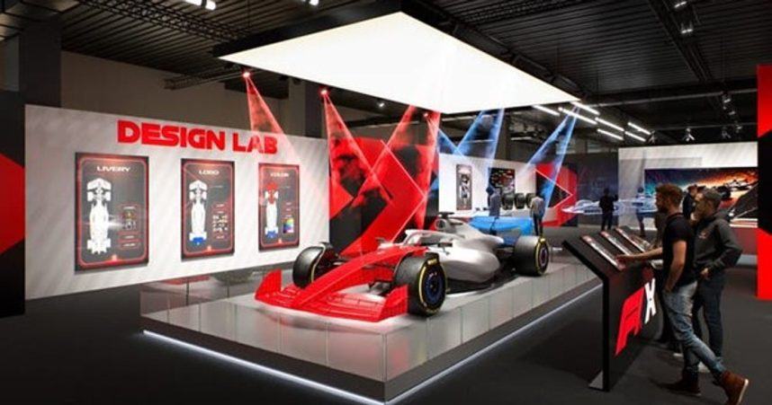 3D Formula 1 car in showroom