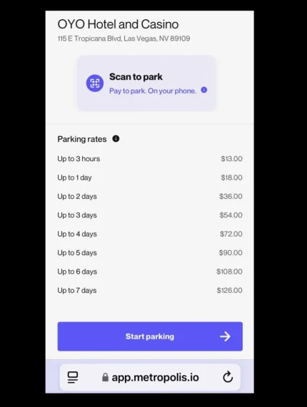 Casino parking fees in Las Vegas