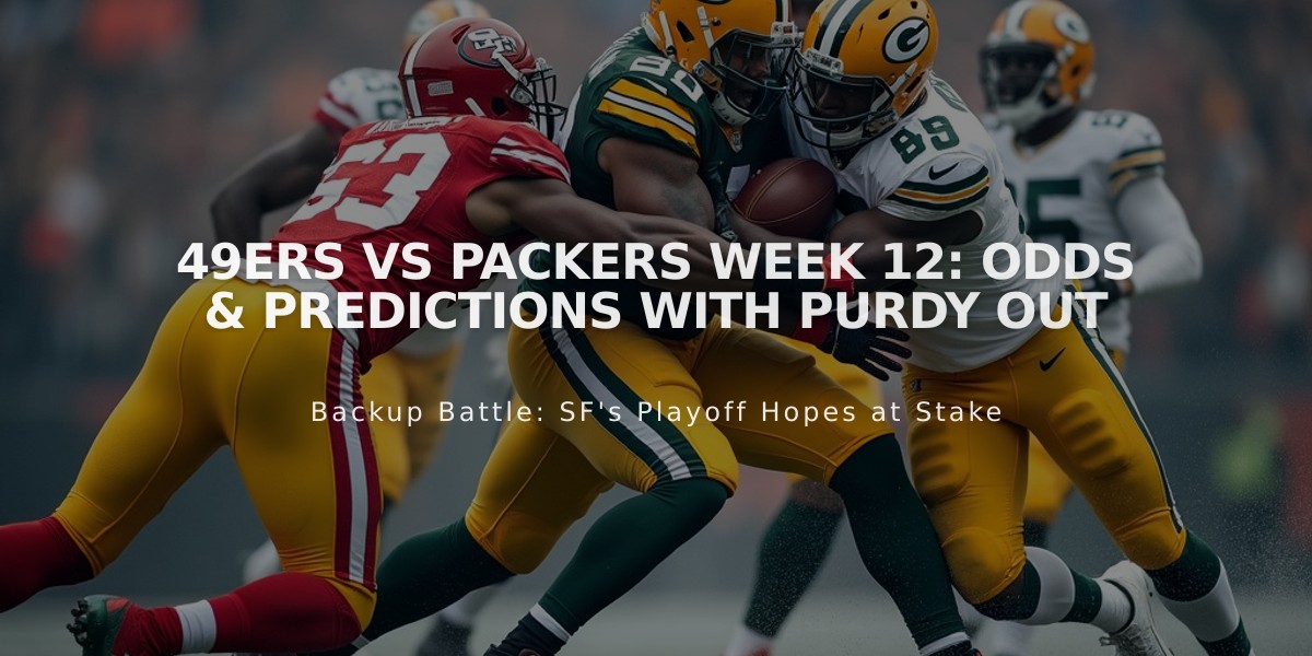 49ers vs Packers Week 12: Odds & Predictions with Purdy Out