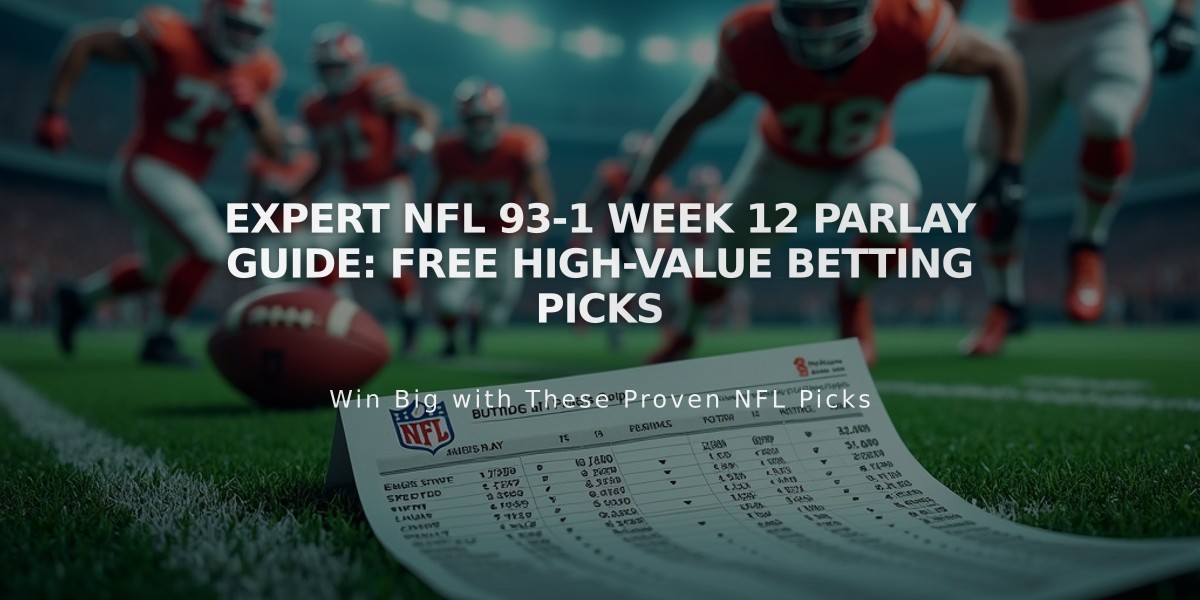 Expert NFL 93-1 Week 12 Parlay Guide: Free High-Value Betting Picks