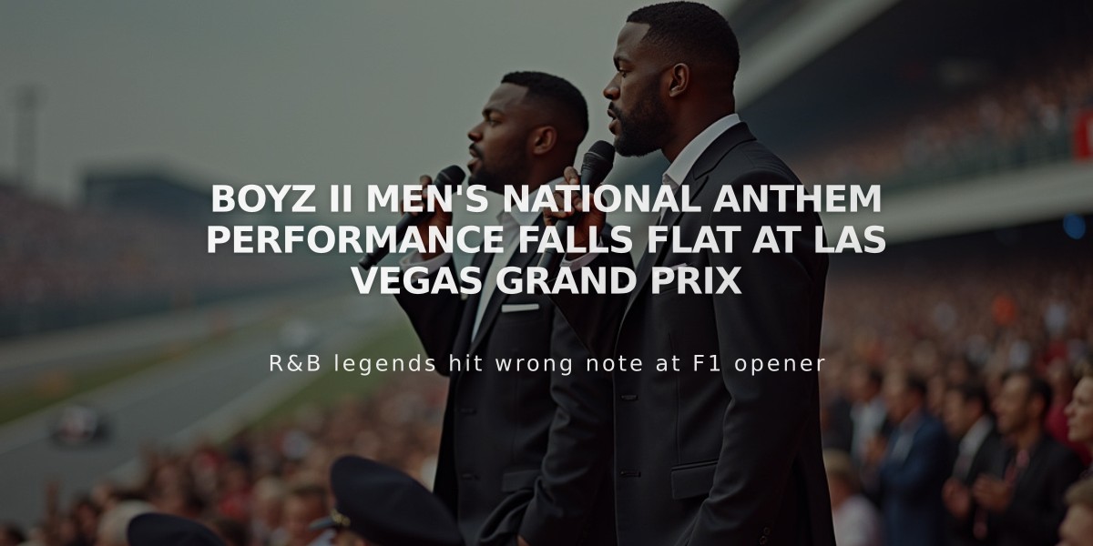 Boyz II Men's National Anthem Performance Falls Flat at Las Vegas Grand Prix