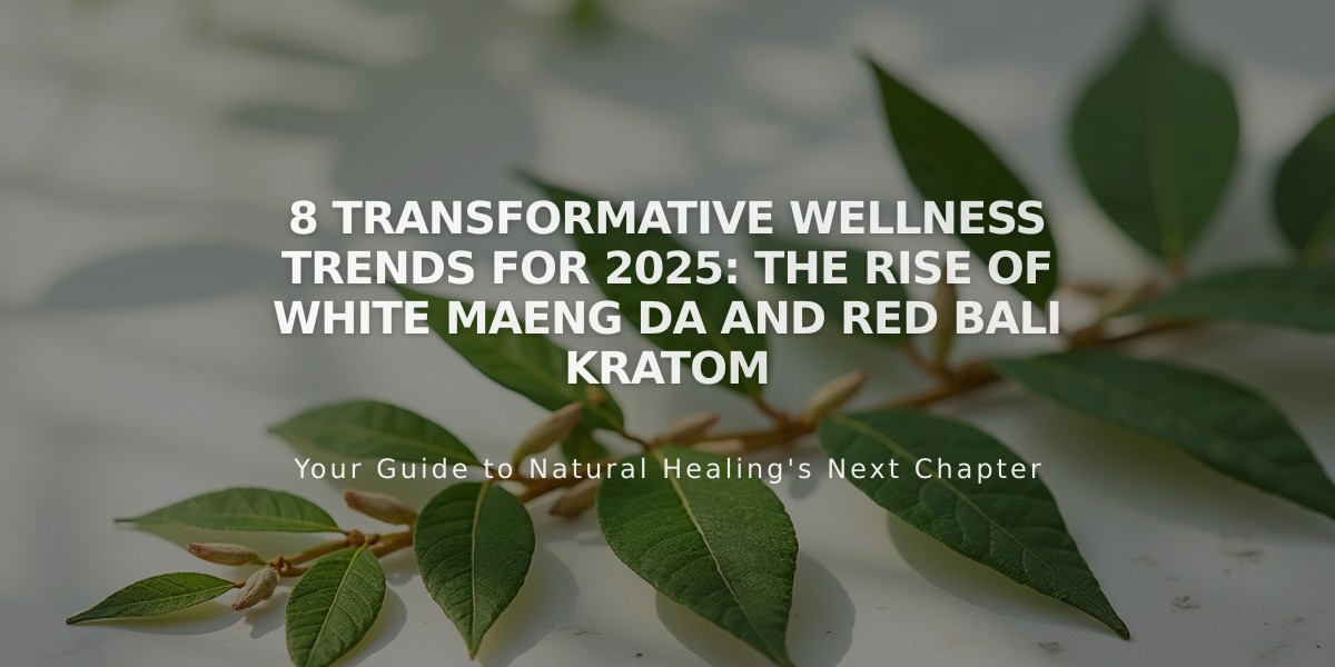 8 Transformative Wellness Trends for 2025: The Rise of White Maeng Da and Red Bali Kratom