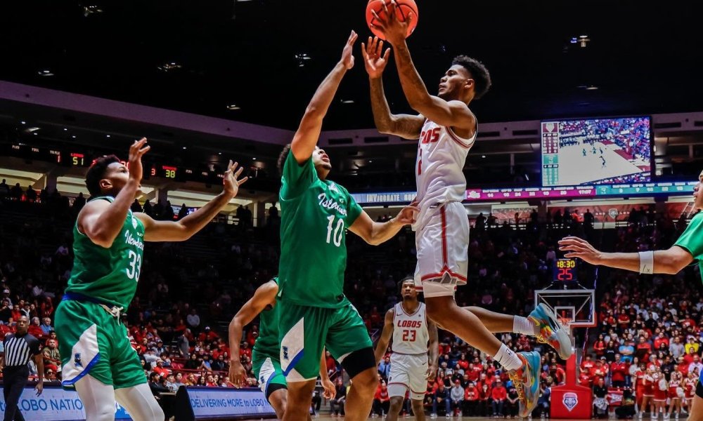 Basketball player shooting jump shot