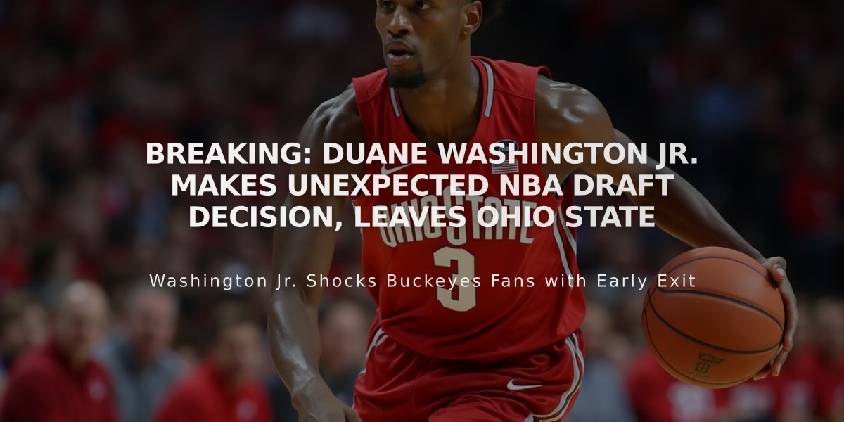 Breaking: Duane Washington Jr. Makes Unexpected NBA Draft Decision, Leaves Ohio State