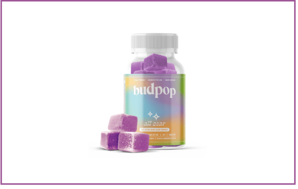 Jar of Budpop CBD gummies