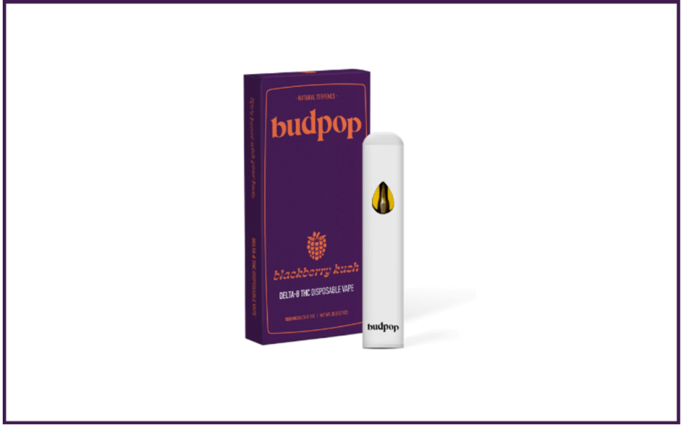 BudPop Delta-8 vape pen and packaging