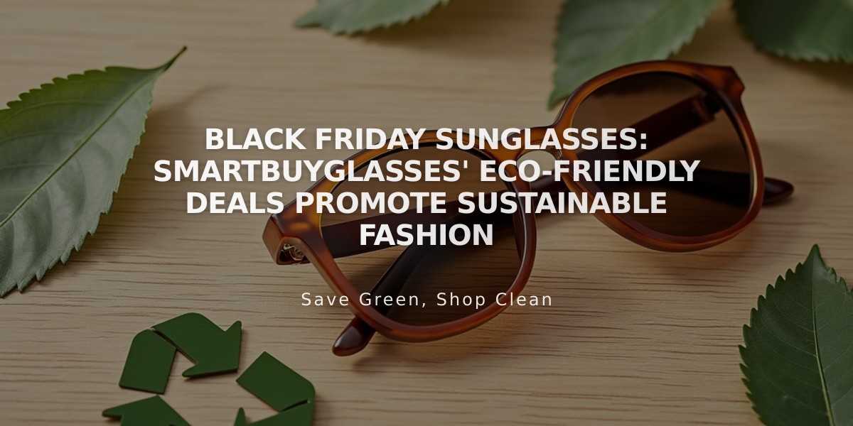 Black Friday Sunglasses: SmartBuyGlasses' Eco-Friendly Deals Promote Sustainable Fashion