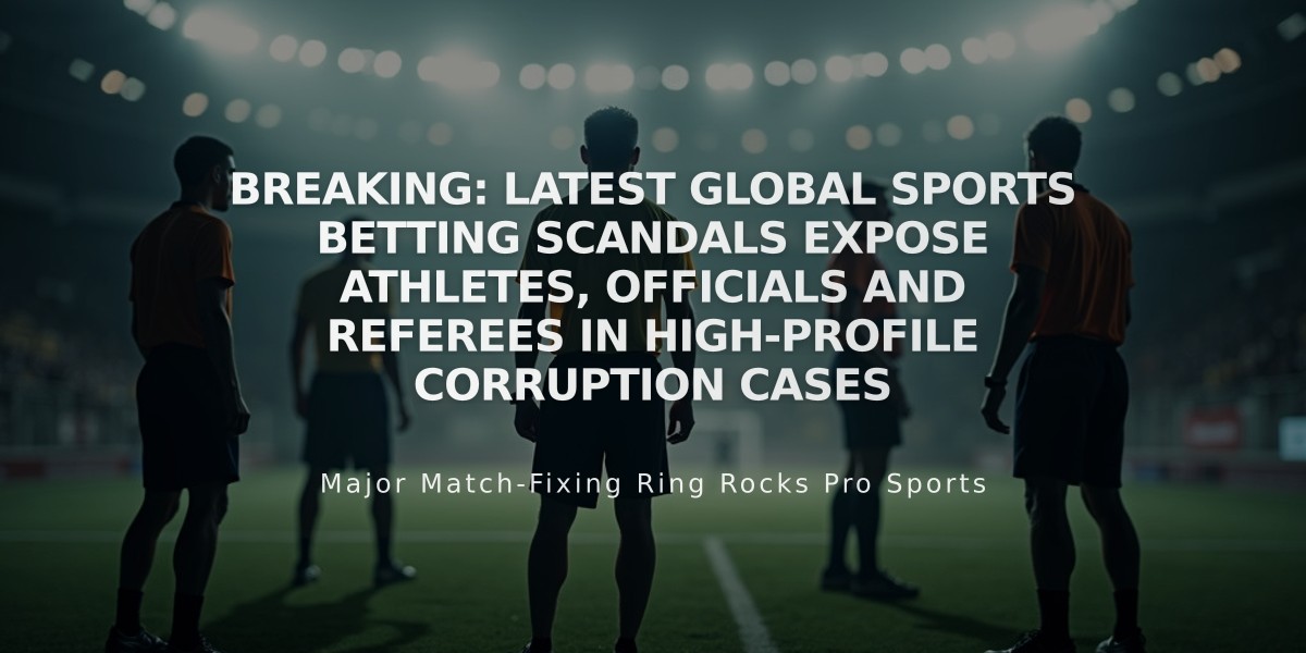 Breaking: Latest Global Sports Betting Scandals Expose Athletes, Officials and Referees in High-Profile Corruption Cases