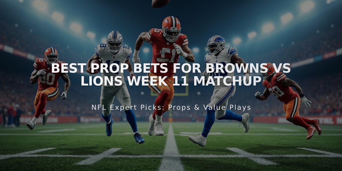 Best Prop Bets for Browns vs Lions Week 11 Matchup