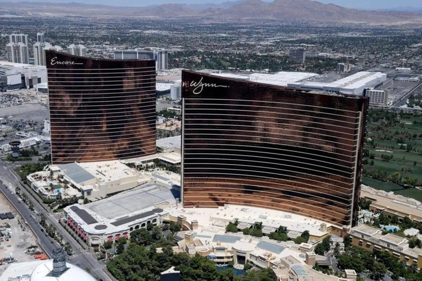 Aerial shot of Las Vegas casinos