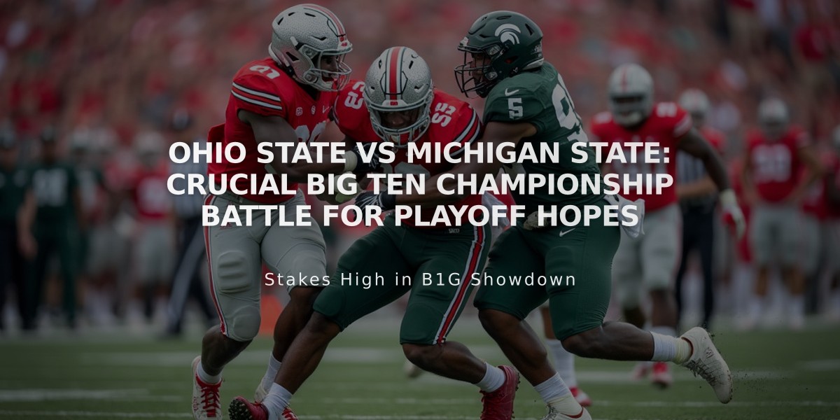 Ohio State vs Michigan State: Crucial Big Ten Championship Battle for Playoff Hopes