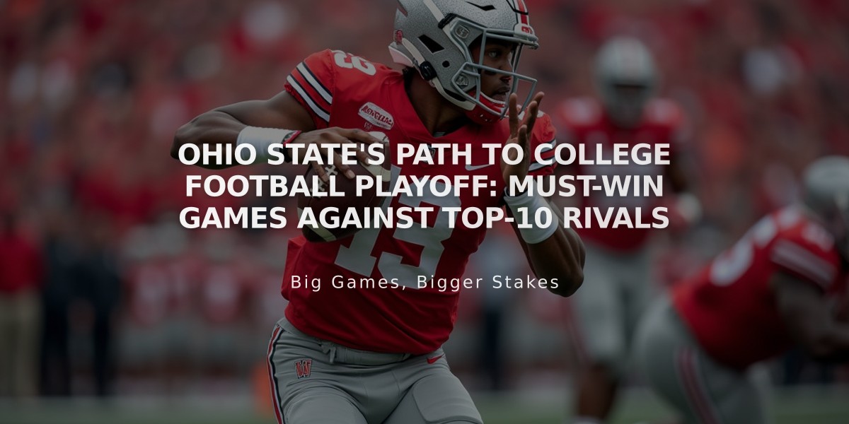 Ohio State's Path to College Football Playoff: Must-Win Games Against Top-10 Rivals