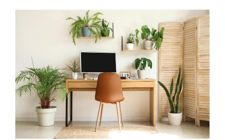 Home office with desk and chair