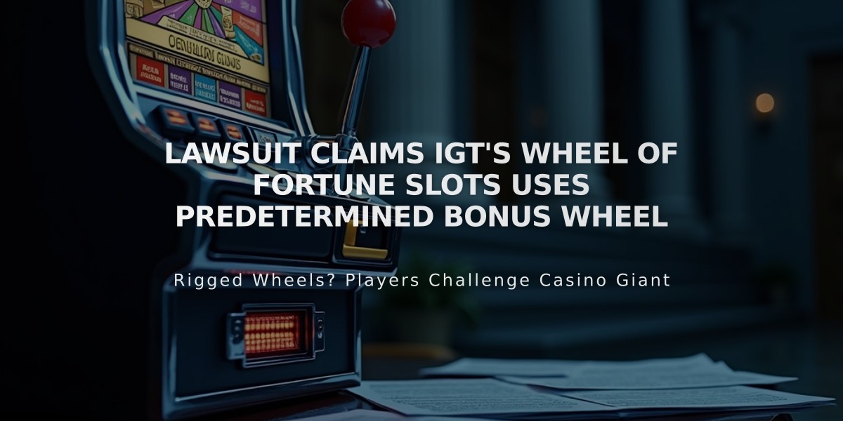 Lawsuit Claims IGT's Wheel of Fortune Slots Uses Predetermined Bonus Wheel