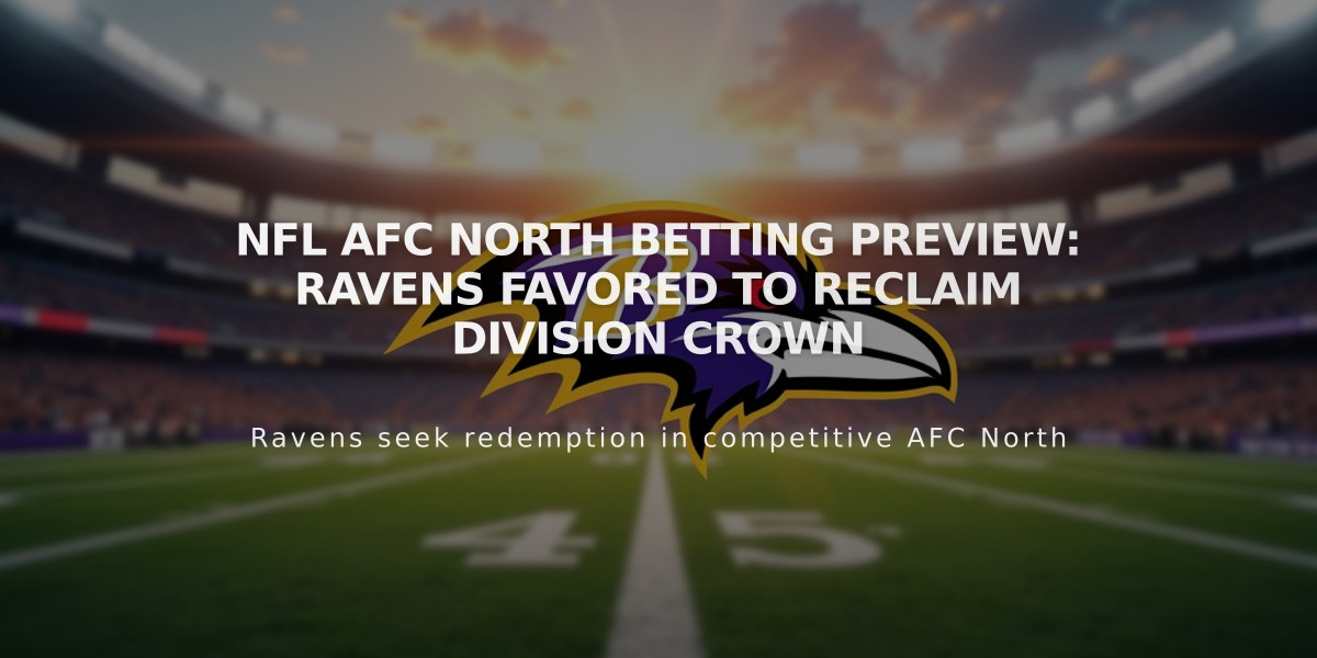 NFL AFC North Betting Preview: Ravens Favored to Reclaim Division Crown