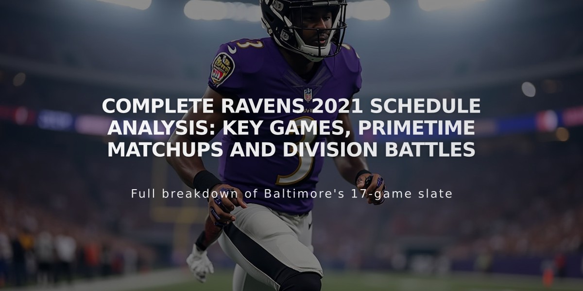 Complete Ravens 2021 Schedule Analysis: Key Games, Primetime Matchups and Division Battles