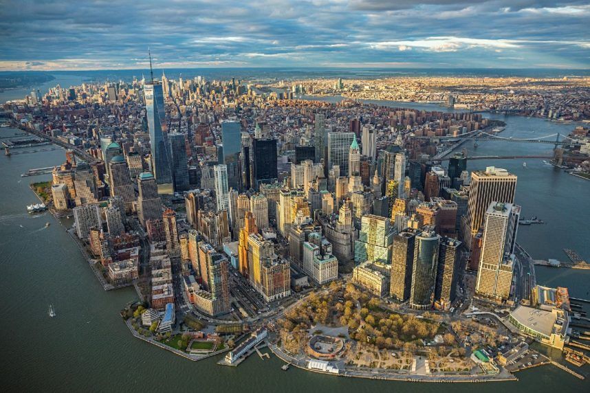 Aerial cityscape of New York