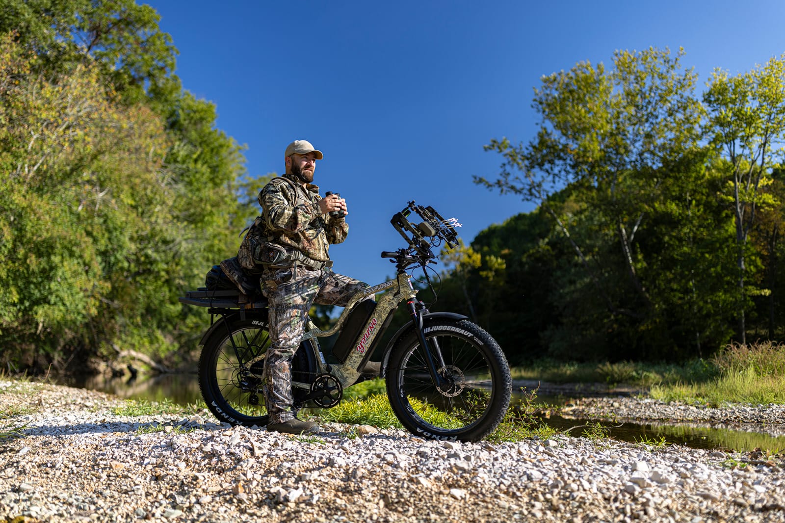 Man riding e-bike