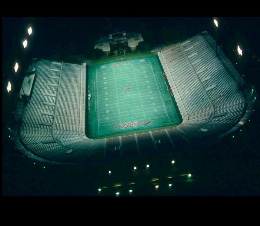 Vintage aerial view of stadium