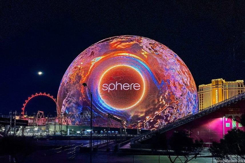 Las Vegas Sphere at night