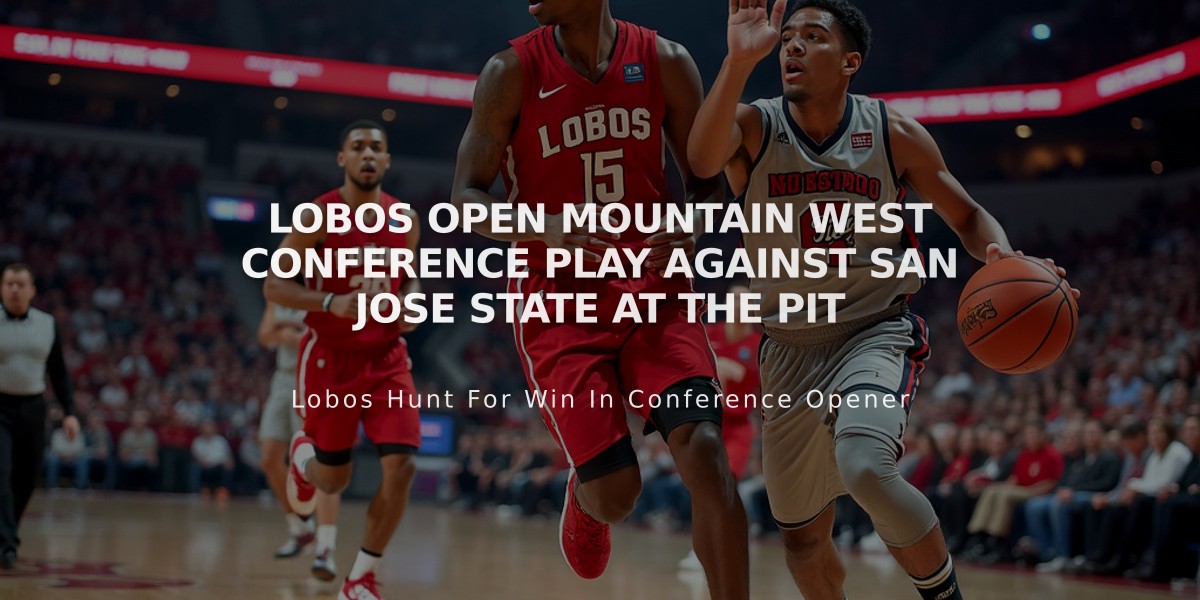 Lobos Open Mountain West Conference Play Against San Jose State at The Pit