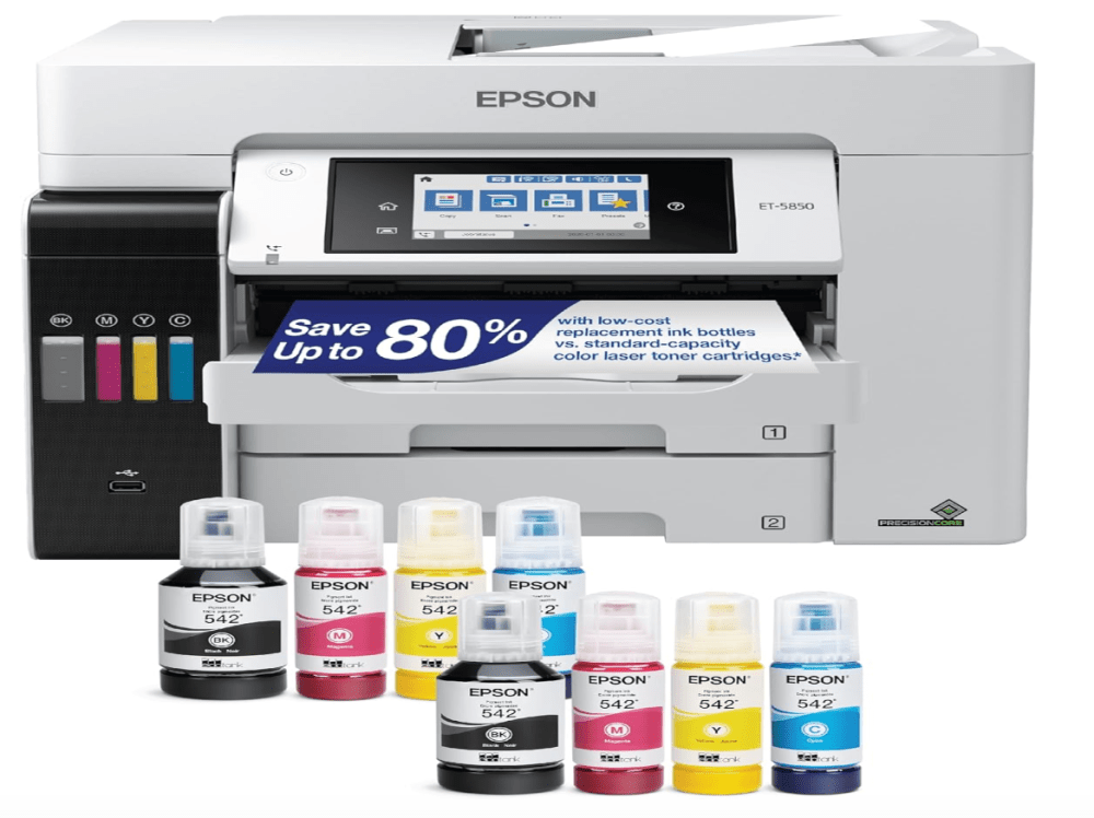 Epson printer with ink bottles