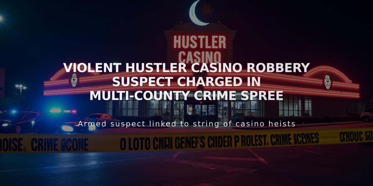 Violent Hustler Casino Robbery Suspect Charged in Multi-County Crime Spree