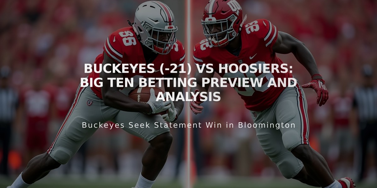 Buckeyes (-21) vs Hoosiers: Big Ten Betting Preview and Analysis