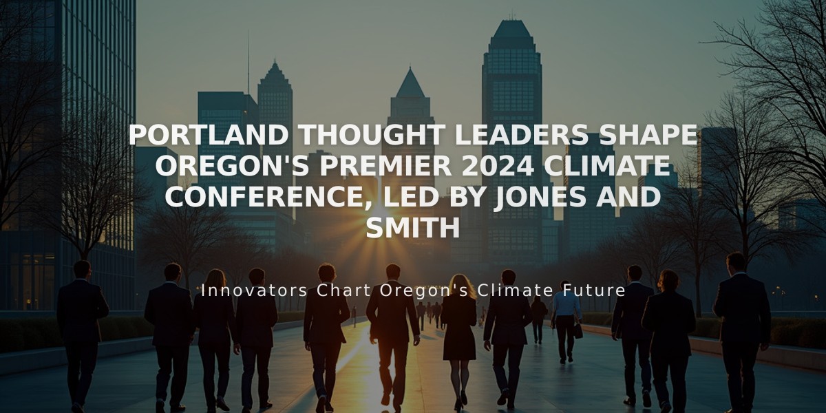 Portland Thought Leaders Shape Oregon's Premier 2024 Climate Conference, Led by Jones and Smith