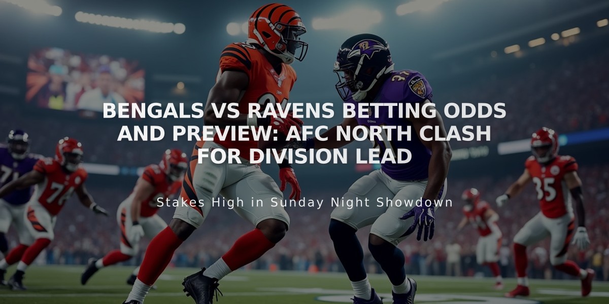 Bengals vs Ravens Betting Odds and Preview: AFC North Clash for Division Lead