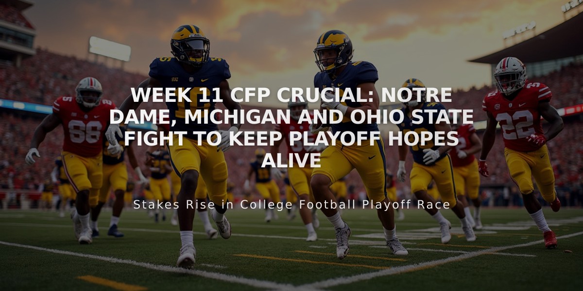 Week 11 CFP Crucial: Notre Dame, Michigan and Ohio State Fight to Keep Playoff Hopes Alive