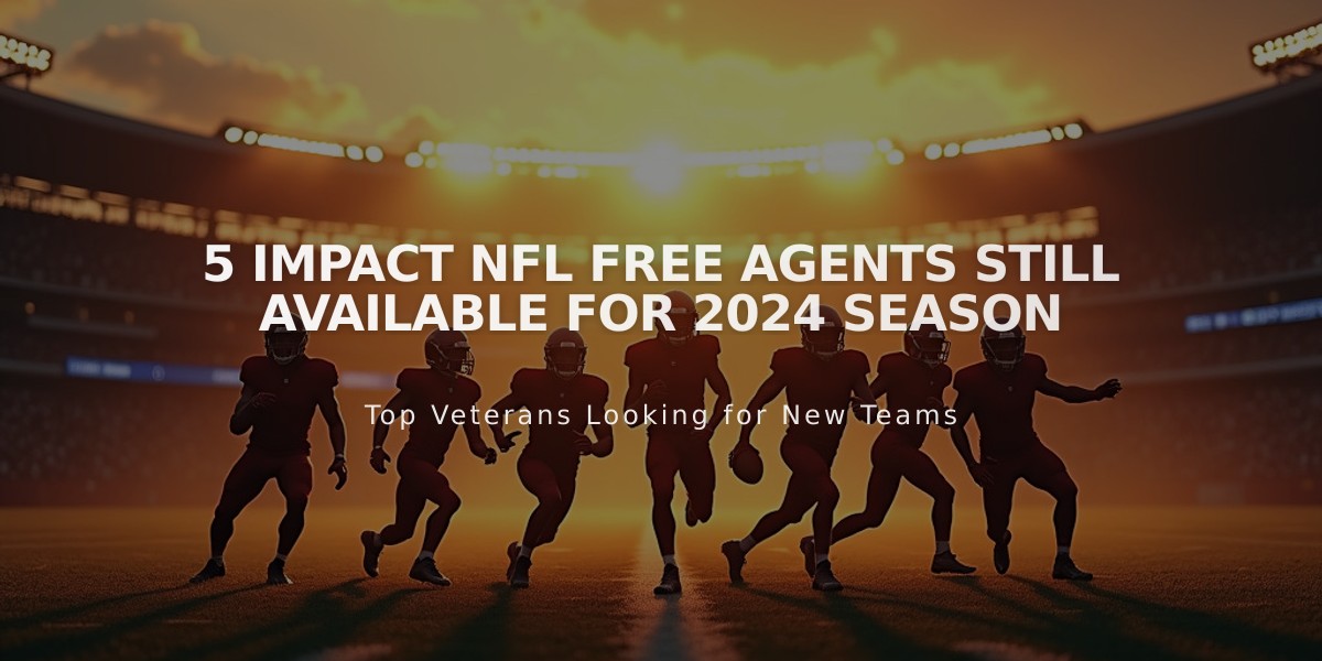 5 Impact NFL Free Agents Still Available for 2024 Season