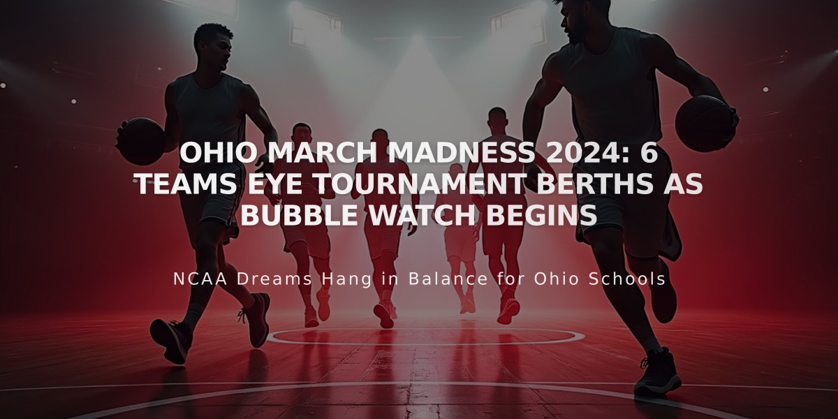 Ohio March Madness 2024: 6 Teams Eye Tournament Berths as Bubble Watch Begins