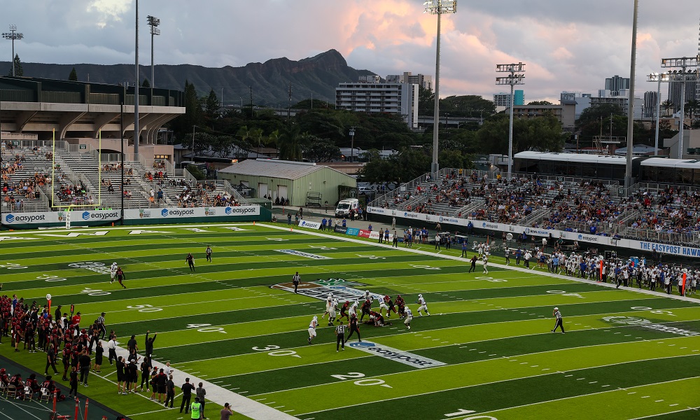 College football stadium filled with fans