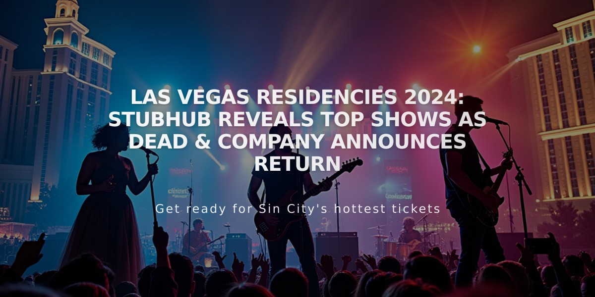 Las Vegas Residencies 2024: StubHub Reveals Top Shows as Dead & Company Announces Return