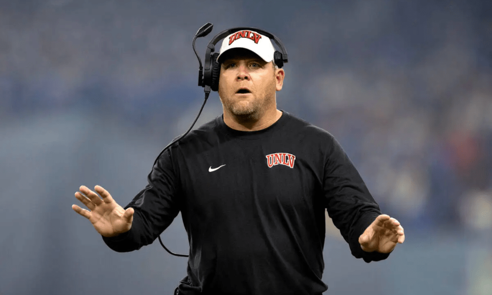 Football coach wearing headset